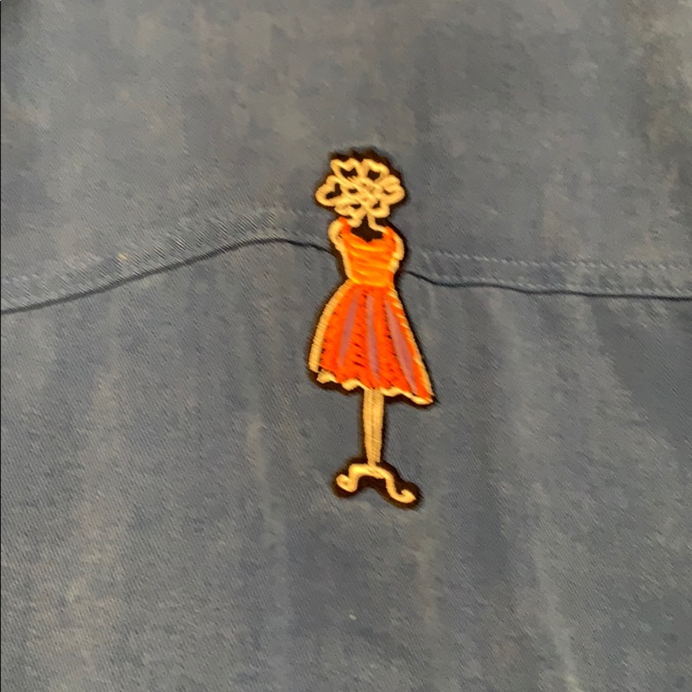 Ladies blue pant suit. Cotton blend - Picture 5 of 5